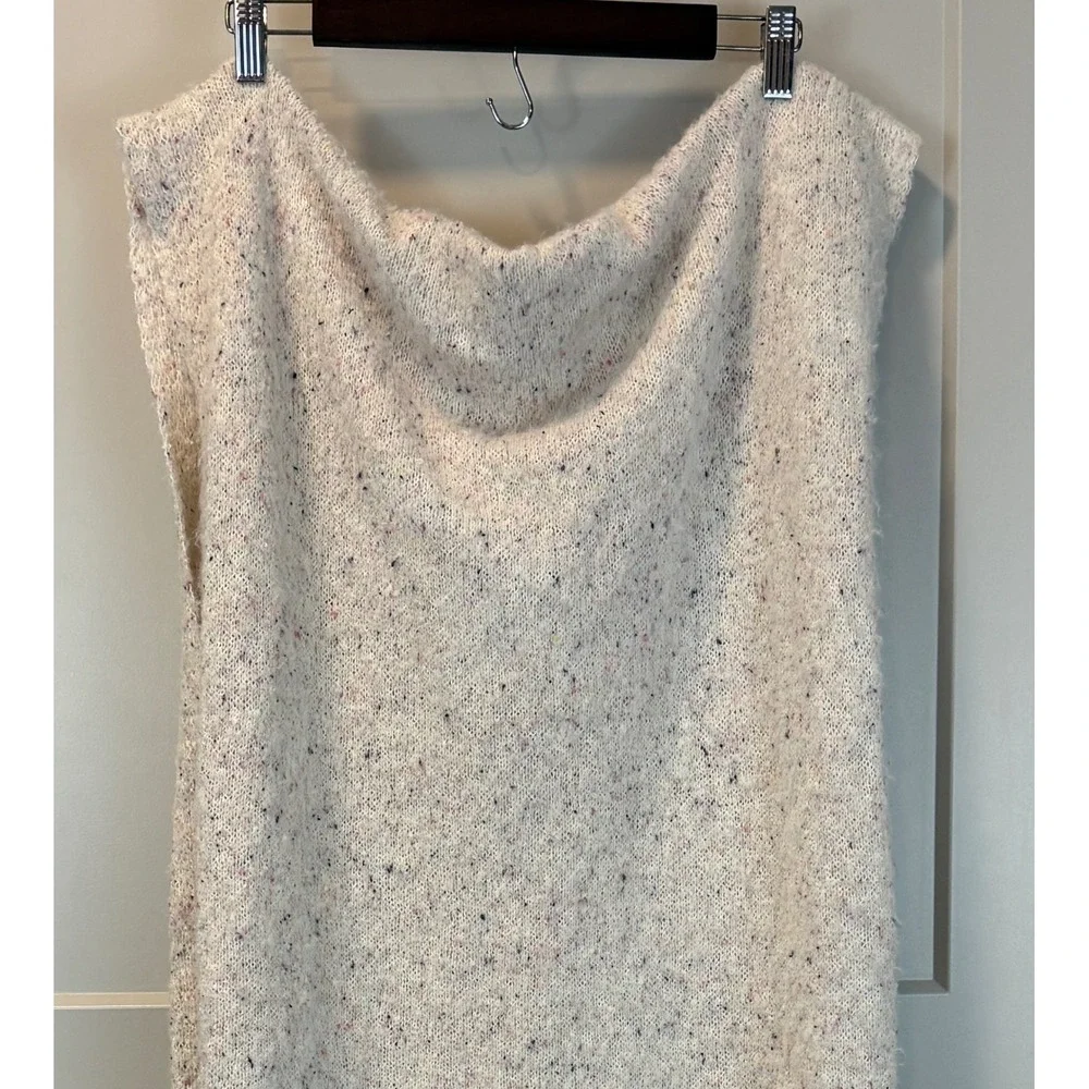 By Anthropologie‎ Multicolor Flecked Oatmeal Ivory Long Scarf Cozy Plush Wrap